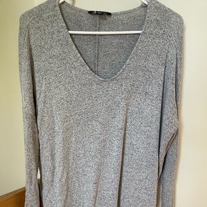 Long-sleeve gray oversized sweater dress